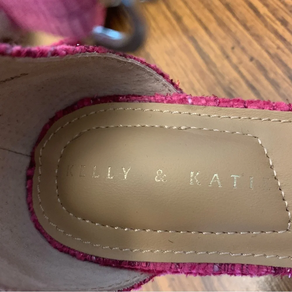 Kelly & Katie Jakie Fuchsia Tweed Ankle Strap Heels Size 6M - Picture 5 of 10
